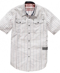 With cool utility styling, this shirt from American Rag is ready to rock your weekend.