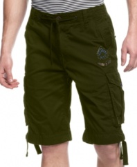Cool cargo styling gives these DKNY Jeans shorts instant presence in your warm-weather wardrobe.