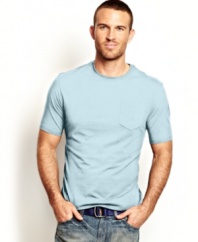 Don't get weighed down with boring t-shirt style with this cool casual shirt from Nautica.