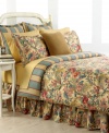 Blossoming with distinction, Lauren Ralph Lauren's Tangier comforter set offers a refreshing take on traditional elegance. An ornate floral-and-vine print finished with jute trim brings to mind the look of a lush garden in bloom, while the striped comforter reverse accents the look with coordinating contrast.
