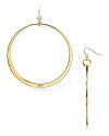 A cool combination of shape and sparkle, ABS by Allen Schwatz' gold-plated hoop earrings are a dazzling choice. The striking pair rotate in after-hours.