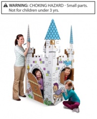 Let your little royal court customize their very own life-like castle with the Discovery Kids Color Me cardboard castle! Standing over 6-feet tall, this eco-friendly castle sets up in minutes for a colorful addition to the backyard or play room.