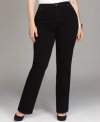 A slimming black wash highlights Style&co.'s straight leg plus size jeans-- snag them at an Everyday Value price!