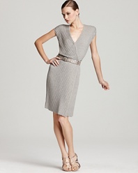 Anne Klein Collection Dianalux Metallic Wrap Dress