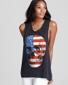 Express your patriotism (with a cheeky hint of macabre) in this oversize WILDFOX tank.