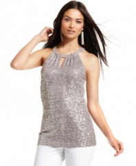 Allover sparkle makes INC's top a must-have for weekends, date nights and special occasions!