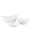 Feature modern elegance on your menu with the Classic Fjord pasta set from Dansk's collection of serveware and serving dishes. The set serves up glossy white porcelain in fluid shapes that keep tables looking totally fresh.