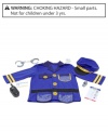 It's easy to enforce the law of the land when you have the proper equipment! Your little police officer will love this official looking, machine-washable, jacket and cap, and shiny police badge. Add the whistle, walkie-talkie with sound effects, handcuffs, ticket and a name tag for personalizing and no one will dare to jay walk in your neighborhood!
