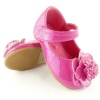 Toddler Girls Mary Jane Ballet Flats w/ Flower Rosette Fuchsia , 6