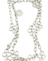 Tory Burch Large Clover Necklace Silver