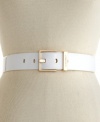 Crisp whites and golden shine take this Nine West belt to new style heights. Pair with floral skirts for a fab combo!