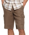 A vintage wash breaks in these cargo shorts from Perry Ellis and breathes new life into an old summer standard.