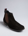 These Paul Green booties have your back-to-school style covered, in suede punched up with contrast goring.