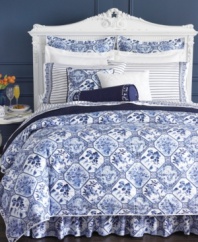 Bring the artistic elegance of the Far East into your bedroom with the Palm Harbor comforter from Ralph Lauren, the master of classic style. An allover print on soft, 100% cotton captures the beauty of hand-painted porcelain, making this comforter exceptionally unique. (Clearance)