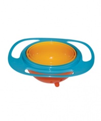 Take it for a spin-the spill-proof design of this innovative snack bowl makes it a must-have for kids and parents on the go. Round and round and round it goes and when it stops, no mess shows!