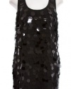 Michael Kors Black Sequin Scoop Neck Sleeveless Shift Cocktail Dress