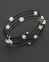 Charriol Classique Black PVD Wrap Bangle with Pearls