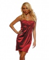 Strapless Tube Pleated Evening Prom Cocktail Party Satin Womens Mini Dress