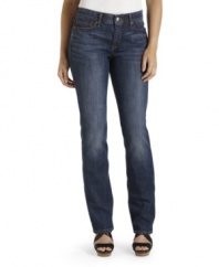 A classic straight-leg silhouette and a dark, faded wash gives these jeans from Levi's the look of broken-in favorites!
