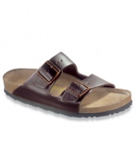 You can never go wrong with classic men's sandals. These soft leather strap sandals from Birkenstock make a great choice all summer long.