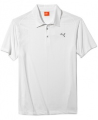 Don't let them see you sweat! Keep your cool with this Puma polo shirt featuring moisture management for comfort.