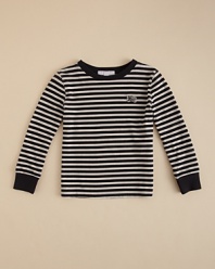 Faded stripes give the Bayne tee the look and soft feel of an old favorite.