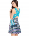 Adventurous print plus a crisscross strap design at the back equal the coolest skater dress ever! From Material Girl.