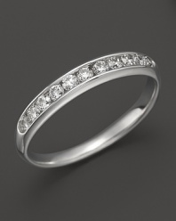 Diamonds in a 14K white gold ring.