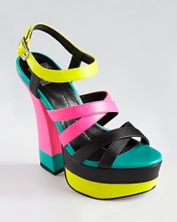 In electric neon hues, DV8 Dolce Vita's Jubilee sandals tower in a 6 heel.
