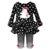 Size-6M RRE-50941F 2-Piece BLACK WHITE DOTS STRIPES 'Winking Ghost' Halloween Party Tunic-Dress/Legging Outfit Set,F650941 Rare Editions Baby/NEWBORN