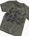 For your totally awesome little guy: a T-Shirt from Mad Engine with a graphic that announces his next move.