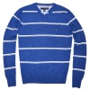 Tommy Hilfiger Men Striped Logo V-Neck Sweater Pullover