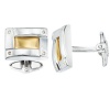 Dolan Bullock Sterling Silver and 14k Yellow Gold Over Under Design Cuff Links