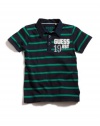 GUESS Kids Boys Short-Sleeve Polo with Front and Back Ar, STRIPE (16/18)