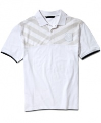 Kick your casual wardrobe up a notch with the fresh striped style of this Sean John polo shirt.