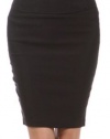 Knee Length High Waist Stretch Pencil Skirt