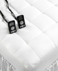 Put the power of comfort into your palm! Featuring two SimpliTouch(tm) controllers with 10 heat settings each, this Sunbeam heated mattress pad allows you to sleep in personalized warmth. Also boasts a soft quilted top of 8 squares, snug skirt and Brain® technology to deliver consistent heat as you sleep. (Clearance)