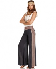 Oh-so boho, these printed Free People wide-leg pants update any fitted tee for a relaxed yet on-trend look!