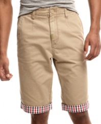 Color changes everything. Pop some plaid into your seasonal wardrobe with these contrast cuffed chino shorts from LRG.
