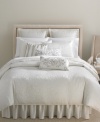 This quilted coverlet features a lush linear quilting pattern in soft, shimmering fabric that enhances this Martha Stewart Collection bedding with beautiful simplicity.