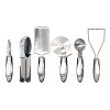 Stock your kitchen with this set of essential components, including a few extra items, too, like the potato masher and ice cream scoop, plus critical pieces such as the sturdy can opener and the handy-dandy grater.