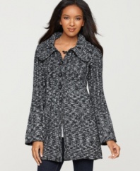 Cozy marled knit makes this sweater jacket from Style&co. standout! Perfect for layering all season long. (Clearance)