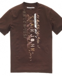 Shift your casual wardrobe into high gear with this cool graphic tee from Sean John.
