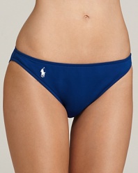 A lace-up detail at the back adds an alluring touch to this classic bikini bottom from Ralph Lauren Blue Label.