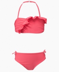Do the wave! A simple ruffle on this bikini from Penelope Mack makes it a fun choice for the summer sun.