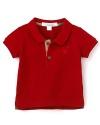 Sophisticated little gents will look ever-so-charming in the iconic Burberry Palmer polo.