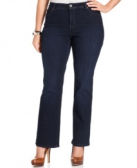 Slimming favorites: classic plus size boot cut jeans with tummy control from Style&co.