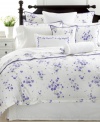Style is in bloom with Martha Stewart Collection's Trousseau Violets bedskirt, featuring elegantly embroidered white blossoms on a field of soft cotton.