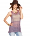 A hot layering piece, this sheer Free People lace tank adds a girly vintage appeal to your spring look!