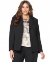 This plus size jacket is a versatile piece to add to your work wardrobe. It easily pairs with other pieces from Kasper's collection of plus size suiting separates.